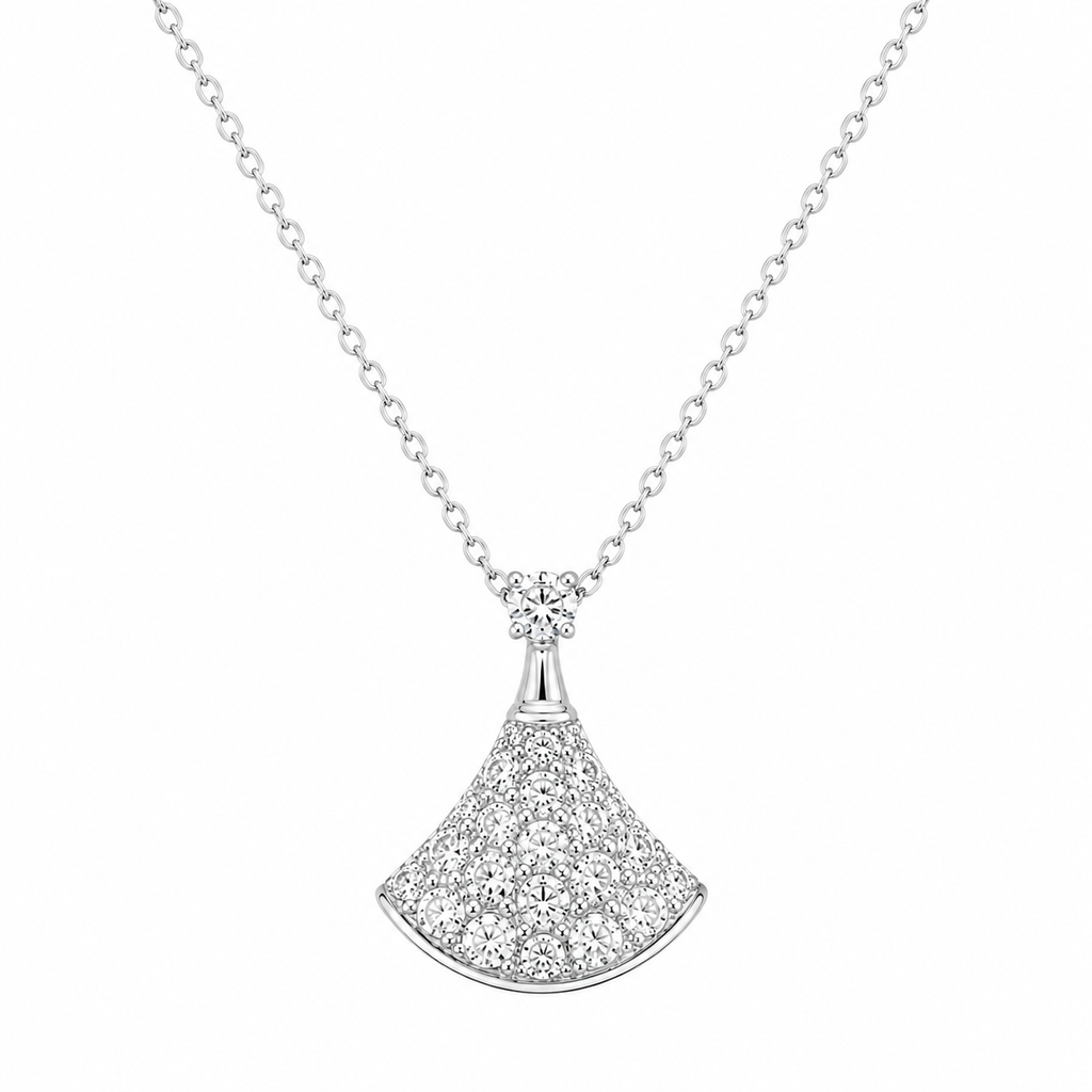 Radiant S925 Silver Fan Necklace