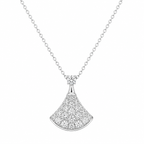 Radiant S925 Silver Fan Necklace