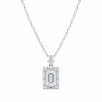 Radiant Rhodium Emerald-Cut Necklace