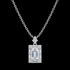 Radiant Rhodium Emerald-Cut Necklace