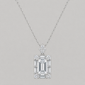 Radiant Rhodium Emerald-Cut Necklace