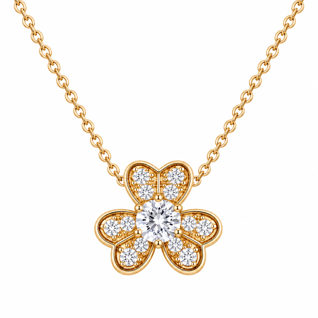 Sterling Silver Gold Blossom Necklace