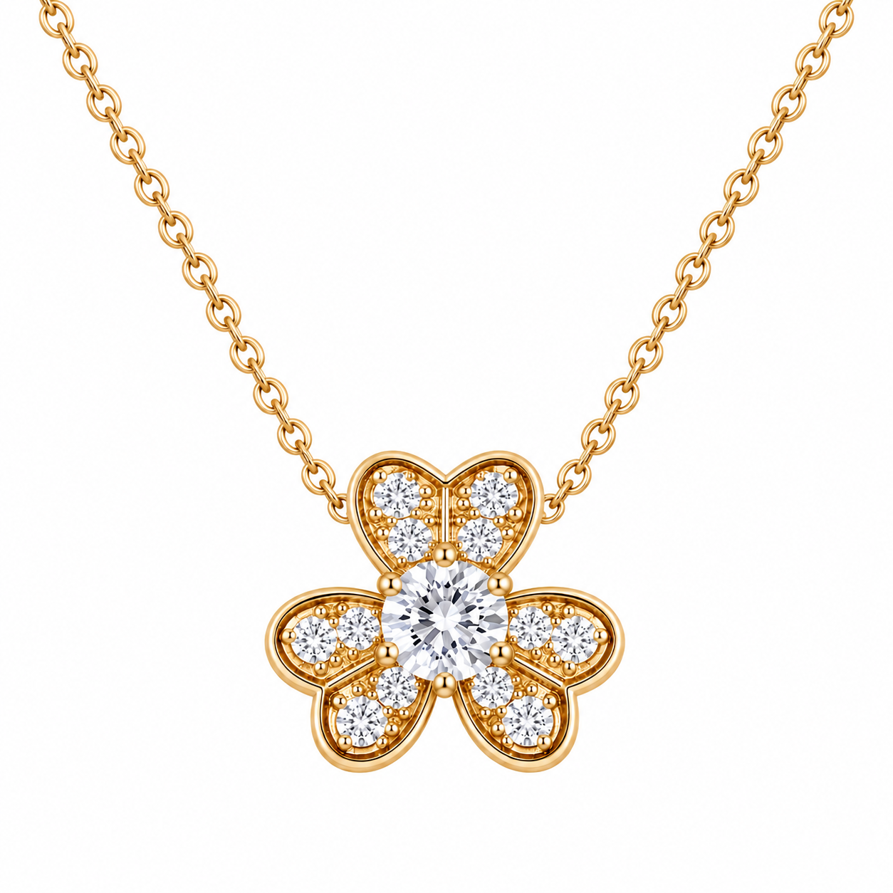 Sterling Silver Gold Blossom Necklace