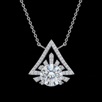 Sterling Silver Triangular Halo Necklace