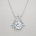 Sterling Silver Triangular Halo Necklace