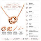 Sterling Silver Double Circle Pendant - Rose Gold