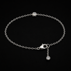 Modern Bezel-Set Silver Chain bracelet
