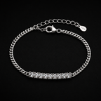 Modern Silver Crystal Bar Bracelet