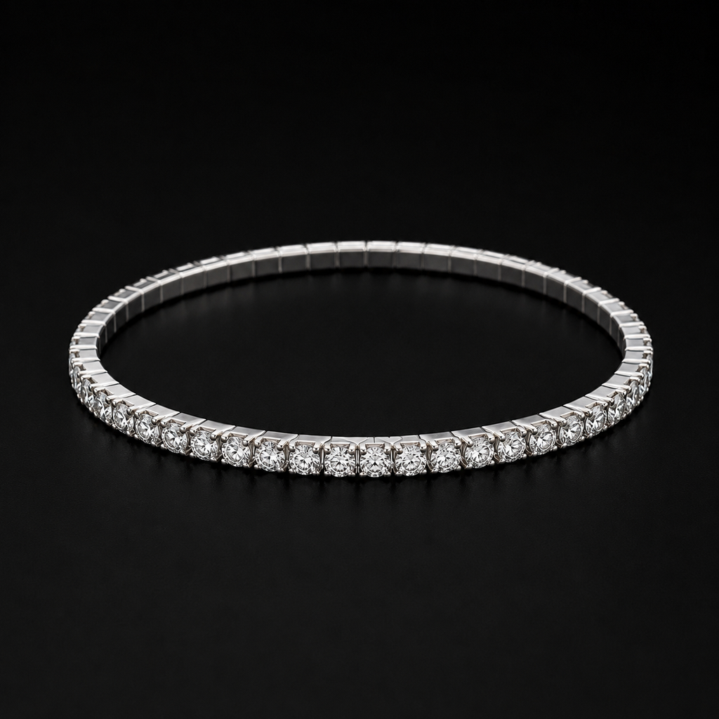 Classic Silver Crystal Line Bracelet