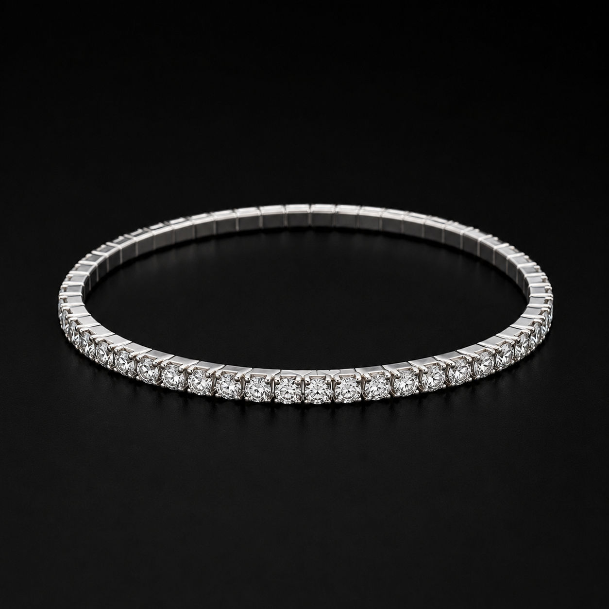 Classic Silver Crystal Line Bracelet