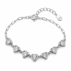 Modern Heart Solitaire Crystal Bracelet