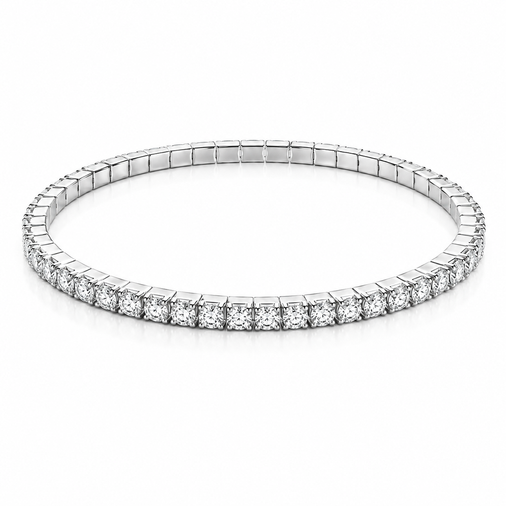 Classic Silver Crystal Line Bracelet