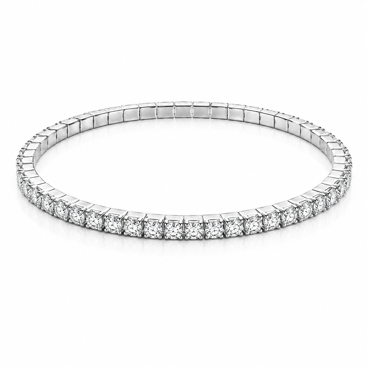 Classic Silver Crystal Line Bracelet