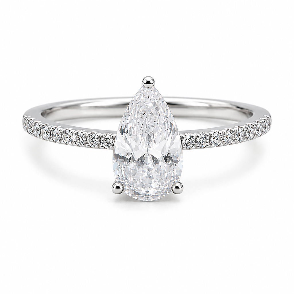 Elegant Pear-Cut Solitaire Band