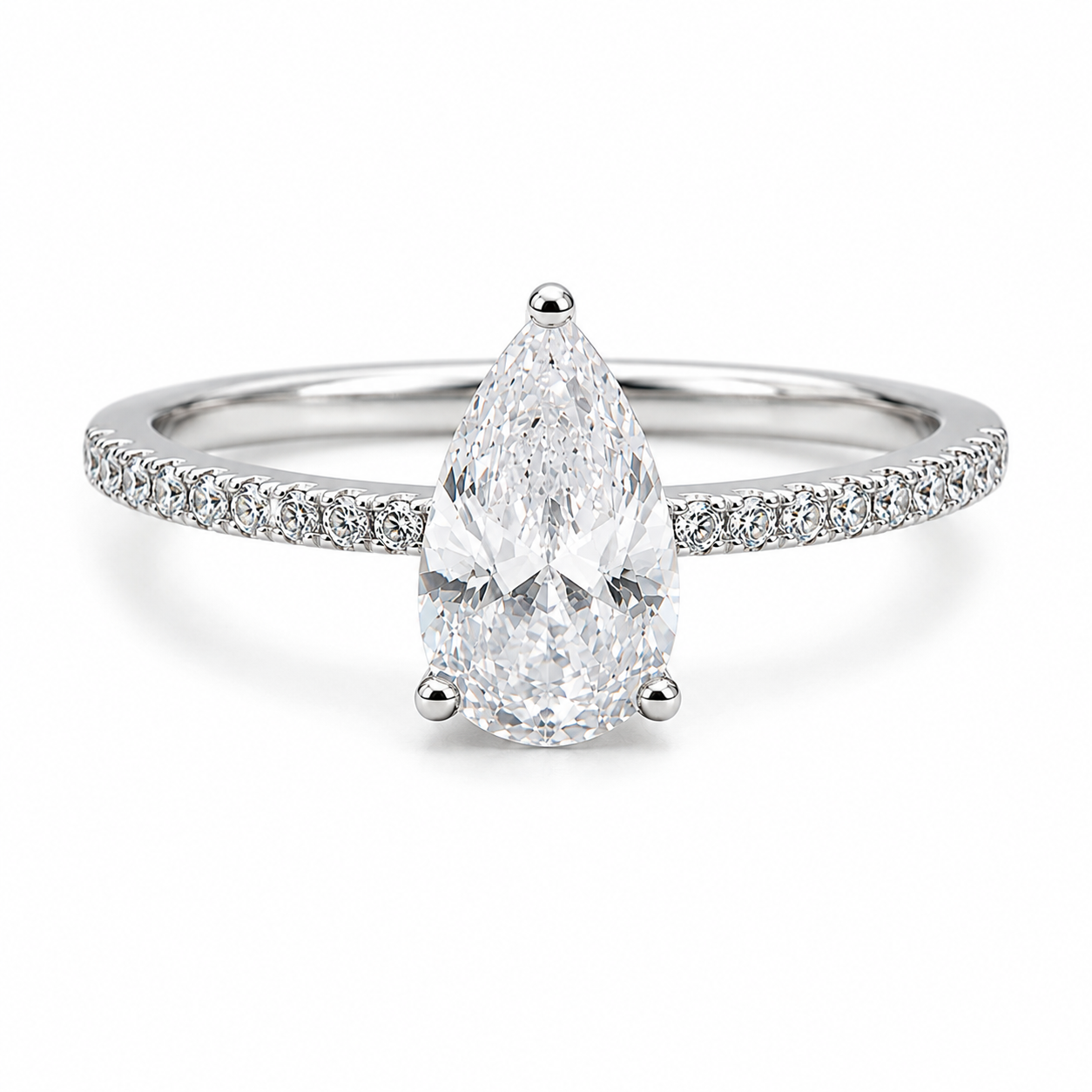 Elegant Pear-Cut Solitaire Band