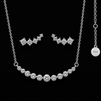 Silver Four-Leaf Clover Jewelry Set