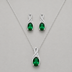 Oval Blue Green Zircon Jewelry Set