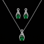 Oval Blue Green Zircon Jewelry Set