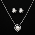 Crescent Pearl Necklace & Earring Set