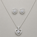 Shimmering Heart Necklace & Earring Set