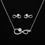 Infinity Blossom Necklace & Stud Earring Set