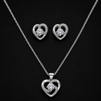 Shimmering Heart Necklace & Earring Set