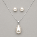 Teardrop Pearl Necklace & Stud Earring Set