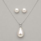 Teardrop Pearl Necklace & Stud Earring Set