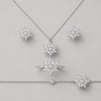 Snowflake Jewelry Set with Brilliant Sunburst
