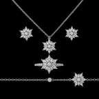 Snowflake Jewelry Set with Brilliant Sunburst