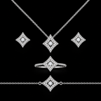 Geometric Rhombus Cut-Out Jewelry Set