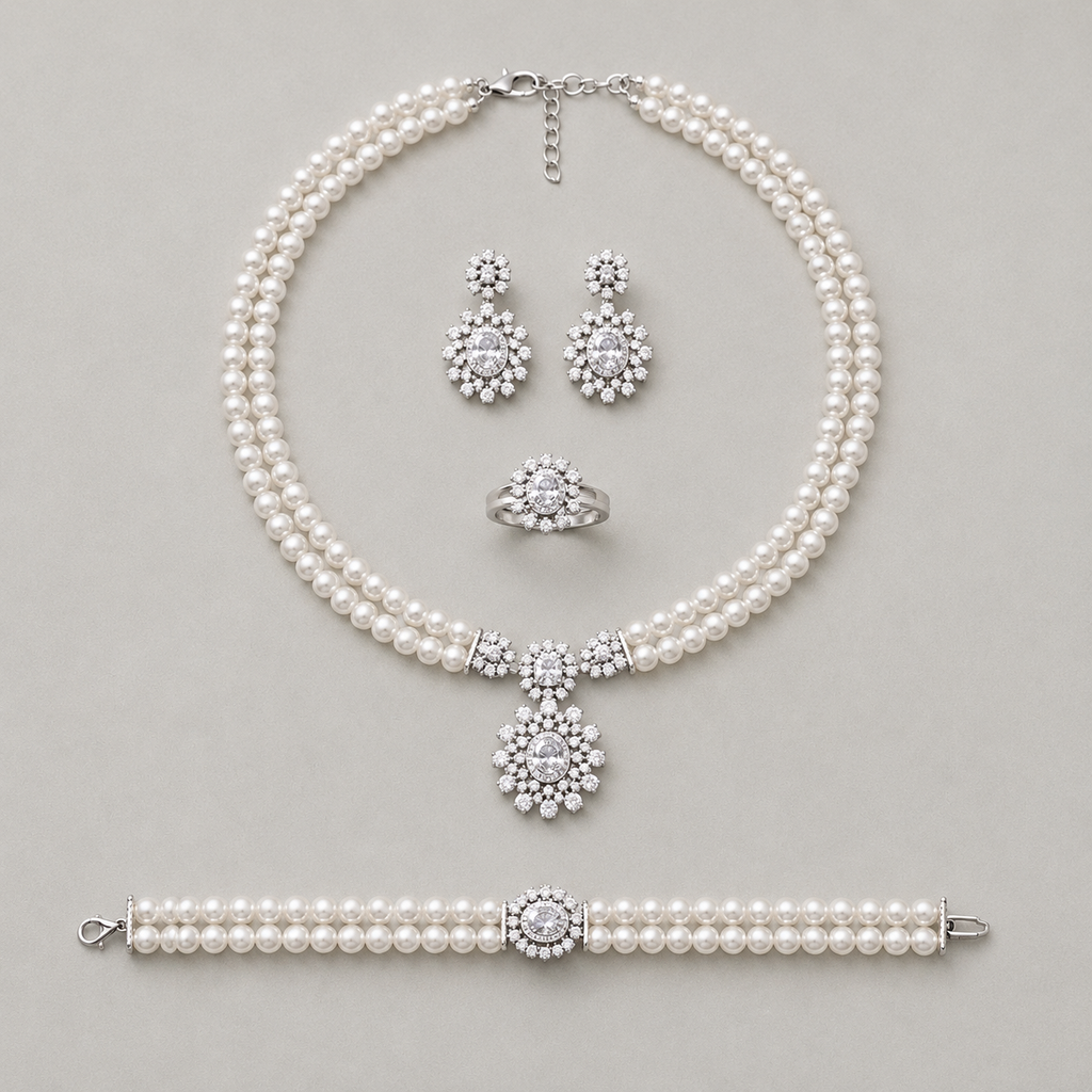 Double-Strand Pearl Jewelry Set