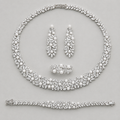 Floral Bridal Set with Crystals and Pearl