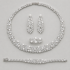 Floral Bridal Set with Crystals and Pearl