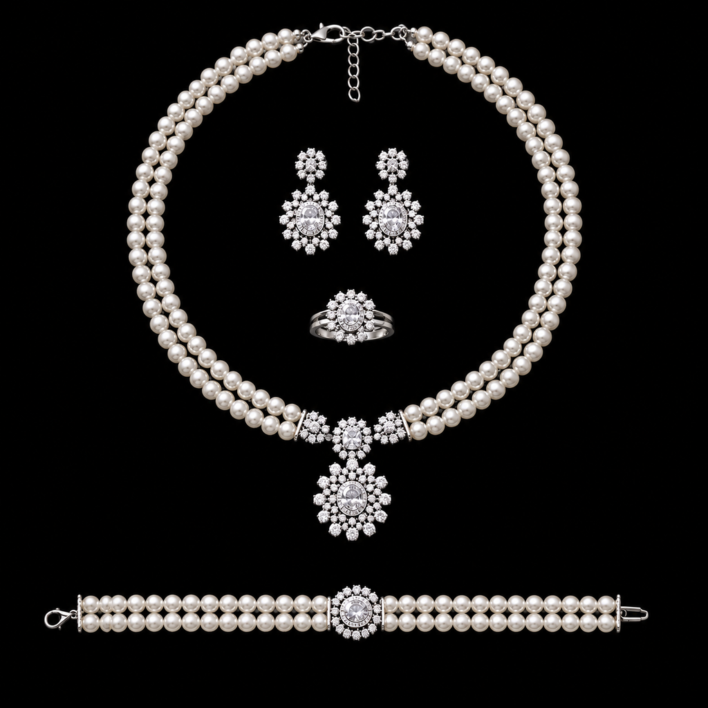 Double-Strand Pearl Jewelry Set