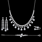 Cluster Pear Cut Jewelry Set