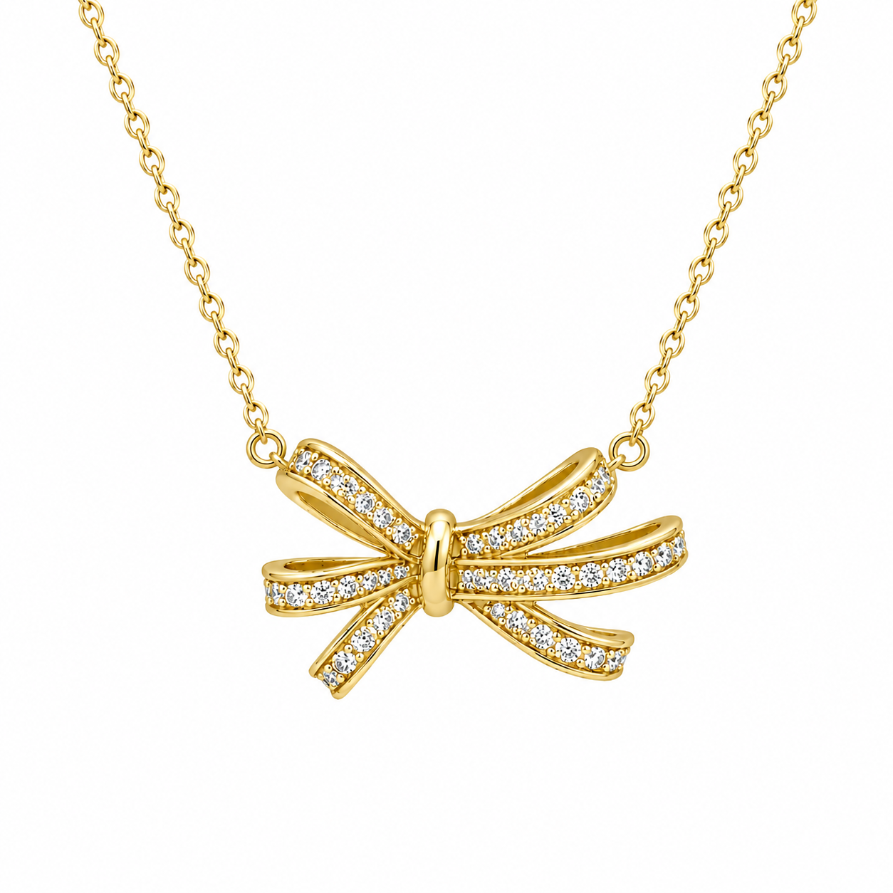 Gold-Plated Multi-Loop Bow Necklace