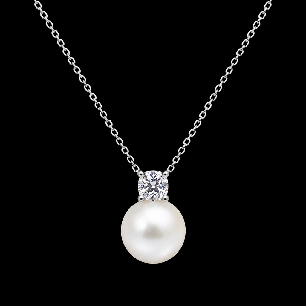 Gold-Plated Lattice Pearl Necklace