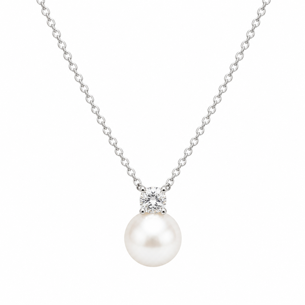 Gold-Plated Lattice Pearl Necklace