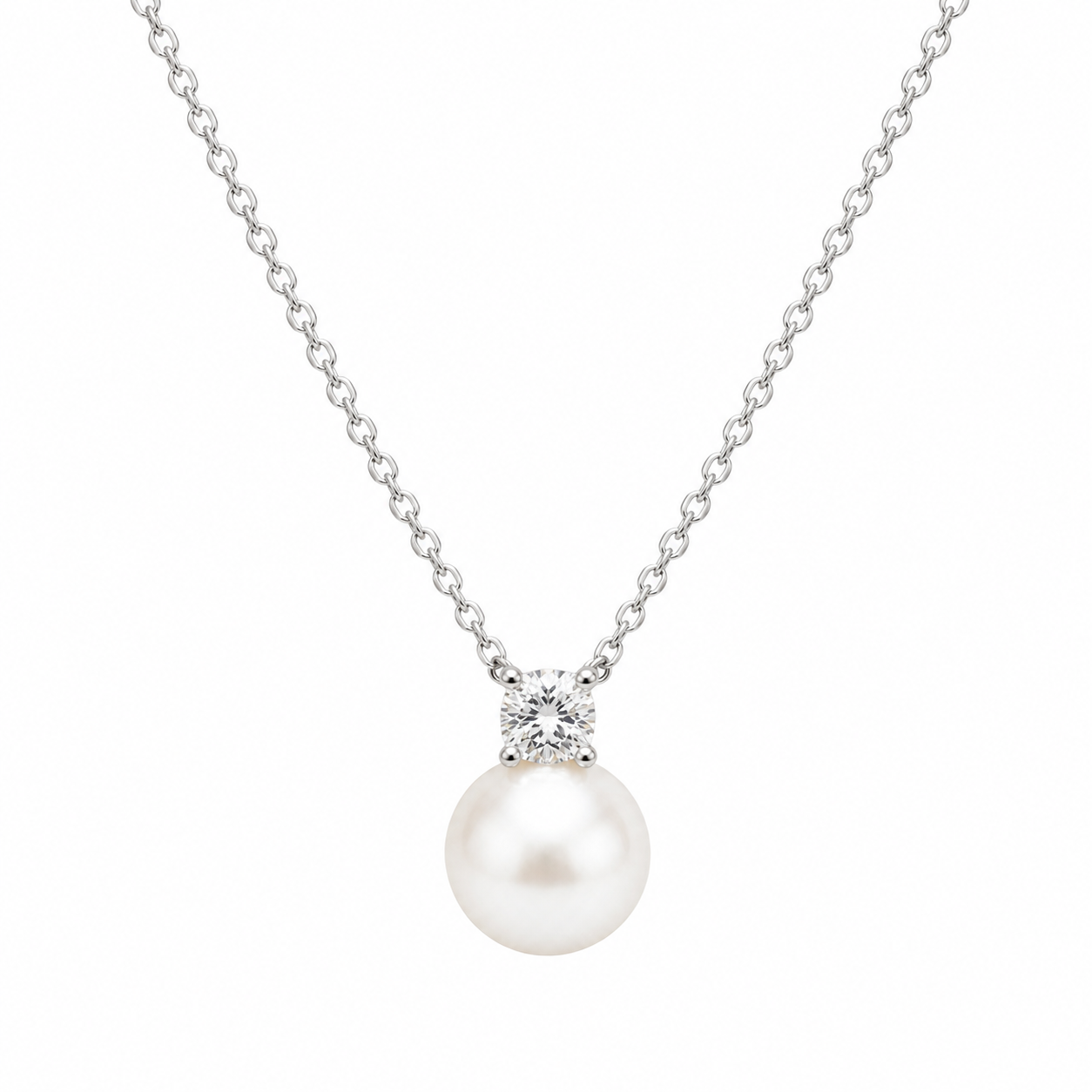 Gold-Plated Lattice Pearl Necklace