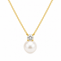 Gold-Plated Lattice Pearl Necklace