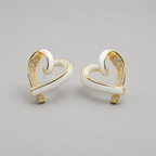 Timeless Crystal Heart Stud Earrings