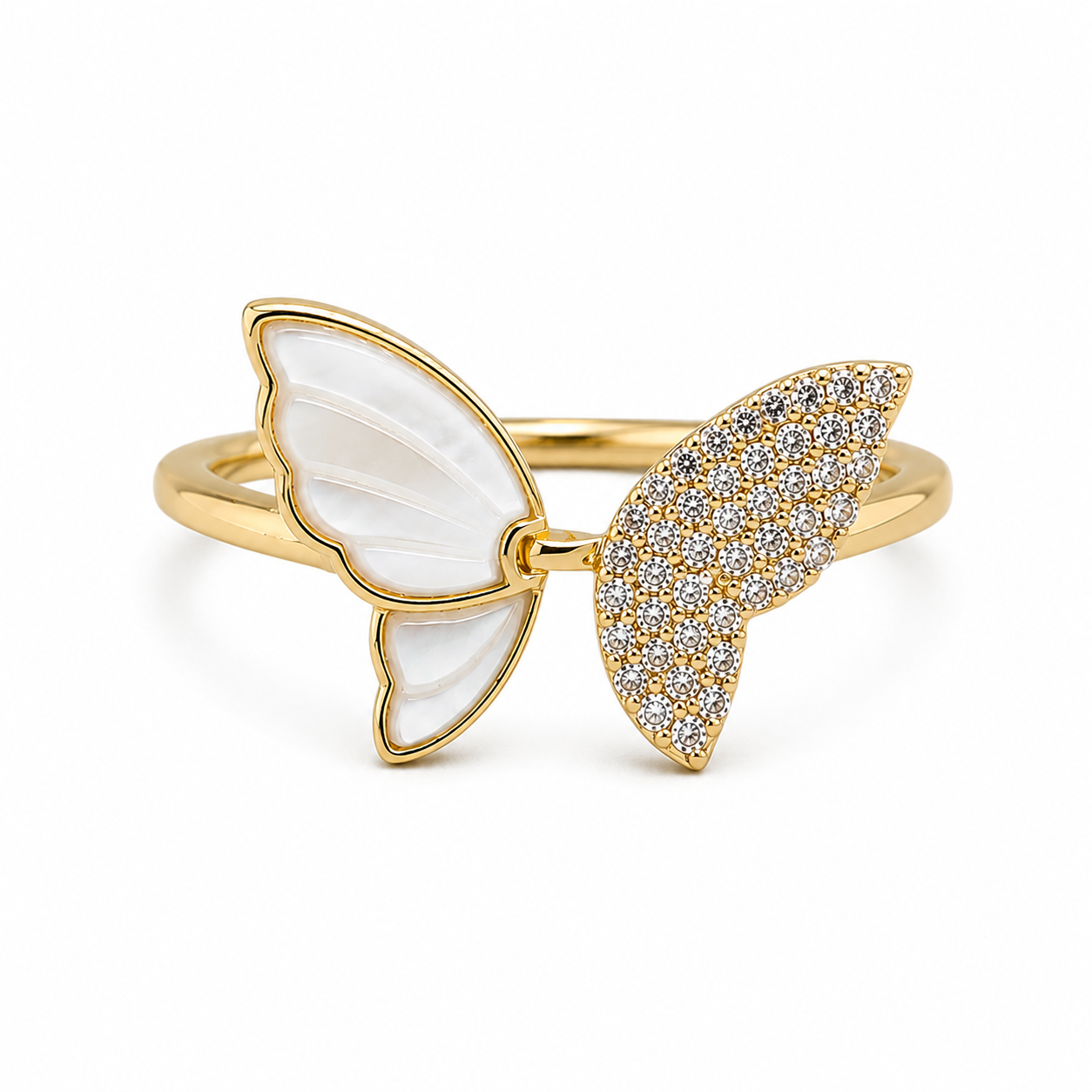 Modern Golden Shell Butterfly Ring