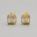 Shimmering Gold Layered Hoop Earrings