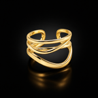 Modern Gold Architectural Statement Ring