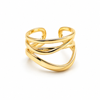 Modern Gold Architectural Statement Ring