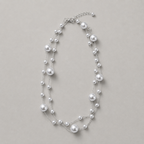 Sleek Silver-Toned Station Necklace