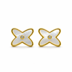 Elegant Shell Inlay Gold Studs