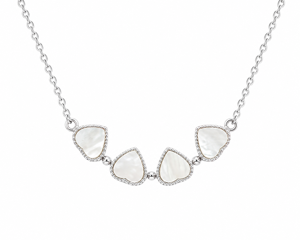 Reversible Clover Pendant Necklace - Silver & White