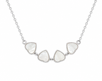 Reversible Clover Pendant Necklace - Silver & White